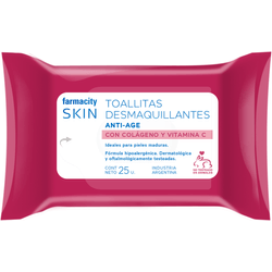 Toallitas Desmaquillantes Farmacity Skin Anti-Age x 25 un