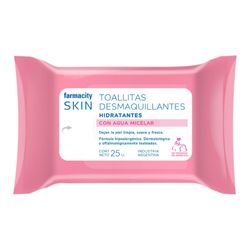 Toallitas Desmaquillantes Farmacity Skin con Agua Micelar x 25 un