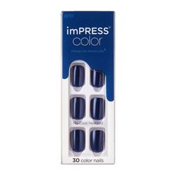 Uñas Postizas Press on imPRESS Color Never Too Navy