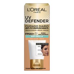 Protector Solar L'Oréal Paris Anti Brillo Tono Medio Fps 50 UV Defender x 40 g