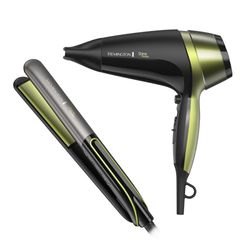 Combo Remington Planchita + Secador Shine Therapy S12a-d13a