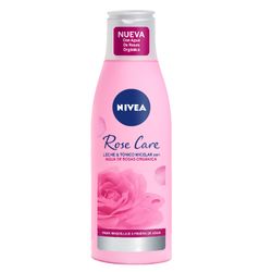 Leche y Tónico Micelar 2 en 1 Nivea Rose Care para Todo Tipo de Piel x 200 ml