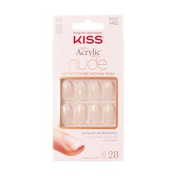 Uñas Postizas Glue On Kiss Nude French Graceful