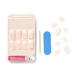 Uñas Postizas Glue On Kiss Nude French Graceful