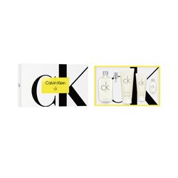 Set Calvin Klein One EDT x 200 ml + Loción Corporal x 200 ml + Gel de Ducha x 100 ml + EDT x 15 ml