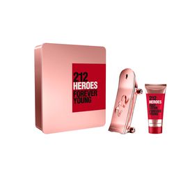 Set Carolina Herrera EDP 212 Heroes for Her x 80 ml + Body Lotion x 100 ml