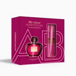 Set Banderas EDT Her Secret Tentation x 80 ml + Deo x 150 ml
