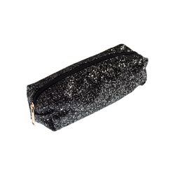 Portacosméticos Rectangular Wav Glitter Negro