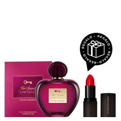 EDT Banderas The Secret Temptation for Her x 80 ml + Lápiz Labial Banderas Secret Red Regalo por Compra