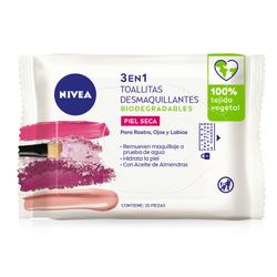 Toallitas Desmaquillantes 3 en 1 Nivea para Piel Seca x 25 un