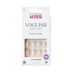 Uñas Postizas Kiss Voguish Fantasy French Bisous