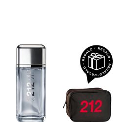 EDT Carolina Herrera 212 Vip Men x 200 ml + Bolso de Tocador Carolina Herrera Regalo por Compra