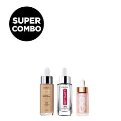 Kit Rostro Ácido Hialurónico L'Oreal Paris: Sérum con Color + Sérum Ácido Hialurónico + Iluminador