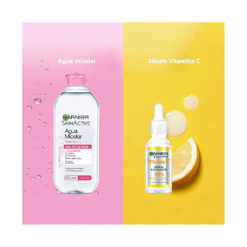 rutina-basica-garnier-agua-micelar-clasica-serum-vitamina-c