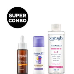 Kit Facial Dermaglós Serúm Vit. C Protector Solar Tono Medio