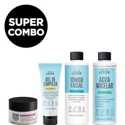 Combo Get the look Crema Facial + Gel Limpieza + Agua Micelar + Tónico