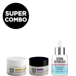 Combo Get the look Crema Facial Noche Péptidos + Dia Prebióticos + Serum Reparador