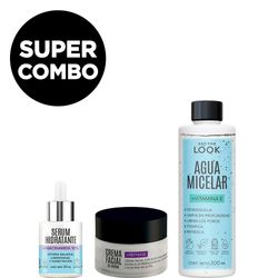 Combo Get the look Agua Micelar + Serum Hidratante + Crema Facial Noche Peptidos