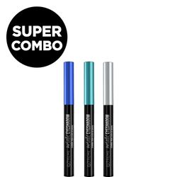 Combo Extreme 3 Sombras en Barra Metallic Eyeshadow Esmerald + Cobalt + Moondust