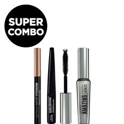 Combo Extreme Delineador + Máscara Amazing Lashes + Sombra Metallic Eyeshadow