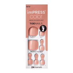 Uñas Postizas Para Pies Press On imPRESS Lustre White x 24 un