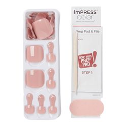 Uñas Postizas Para Pies Press On imPRESS Lustre White x 24 un