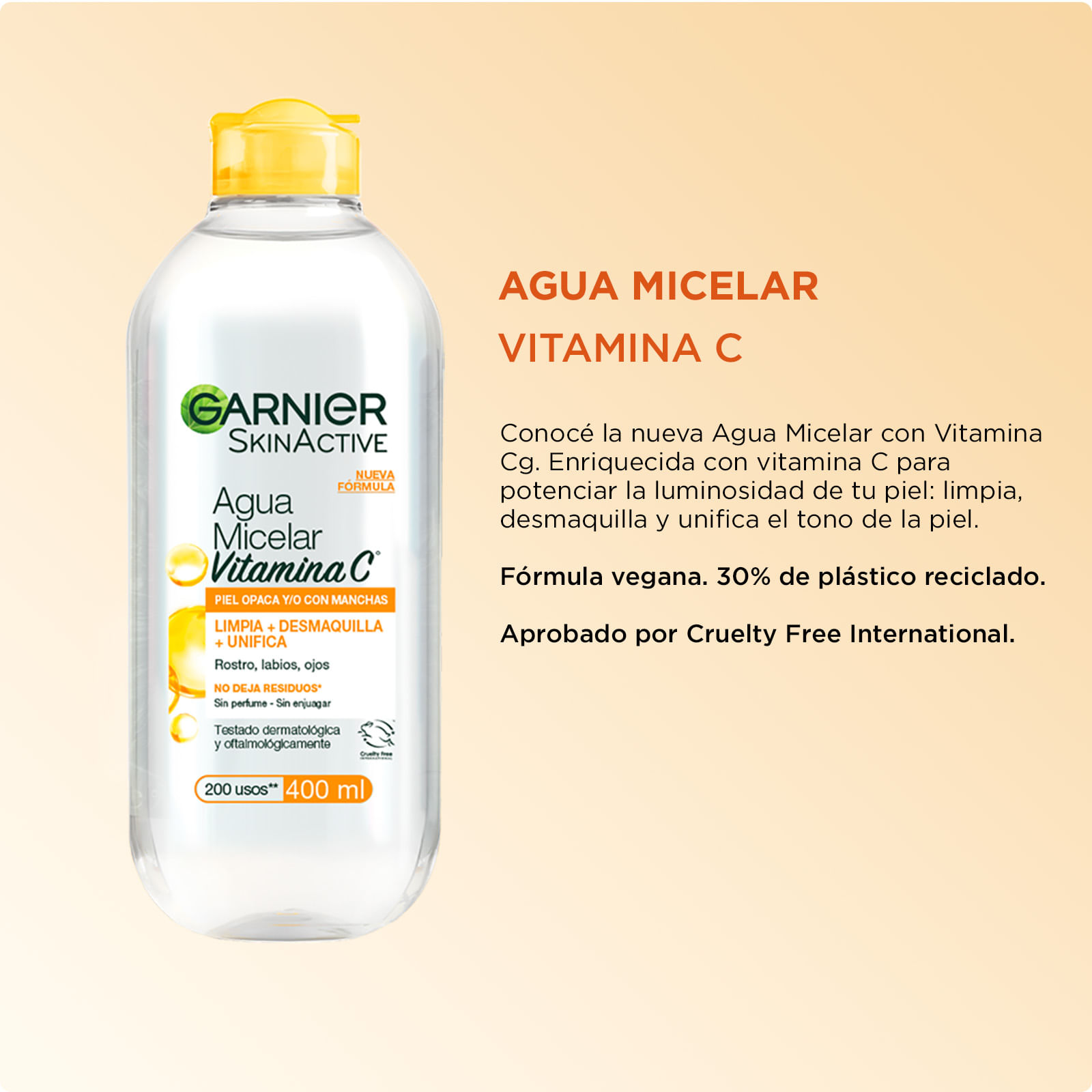 Agua Micelar Garnier Skin Active x 400 ml