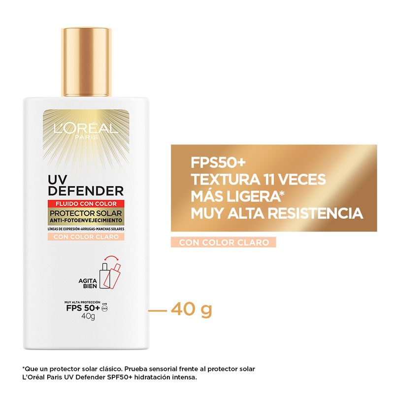 protector-solar-loreal-paris-uv-defender-fps-50-fluido-tono-claro-x-40-g