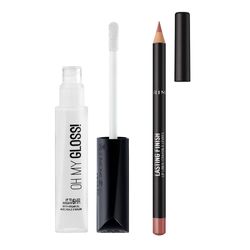 Set de Delineador de Labios y Brillo Labial Rimmel Lip Dupe