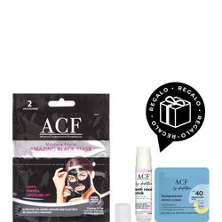 Máscara Facial Acf Amazing Black x 2 un + Barra Anti-Roce ACF y Fotoprotector ACF Regalo por Compra