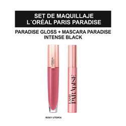 Set de Maquillaje L'Oreal Paris: Mascara Paradise + Paradise Gloss