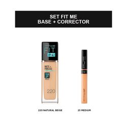 Set de Maquillaje Maybelline Fit Me: Base de Maquillaje Tono 220 + Corrector 25