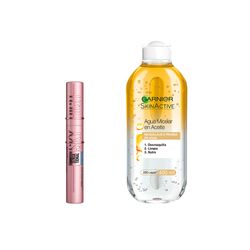 Kit a Prueba de Agua Maybelline & Garnier: Sky High Wtp + Agua Micelar Bifásica