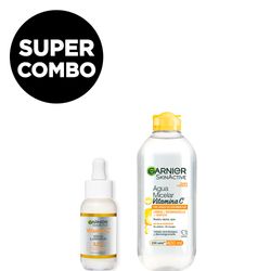 Combo Garnier Vitamina C Agua Micelar x 400 ml + Sérum Facial Iluminador x 30 ml