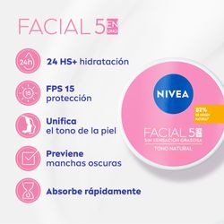 Crema Facial Nivea 5 en 1 Cuidado RaDíante y Uniforme para Todo Tipo de Piel x 100 ml