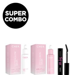 Kit Cher: Sérum Ultra Glow + Sérum Hyaluron + Máscara de Pestañas