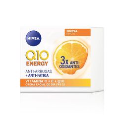 Crema Facial Antiarrugas Nivea Q10 Energy + Vitamina C y E Fps 15 x 50 ml