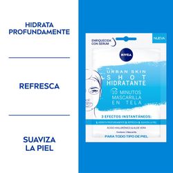 Mascarilla de Tela Nivea Urban Skin Shot Hidratante para Todo Tipo de Piel x 1 un