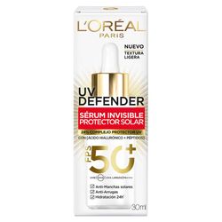 Protector Solar L'Oréal Paris UV Defender Sérum Invisible Fps 50+ x 30 ml