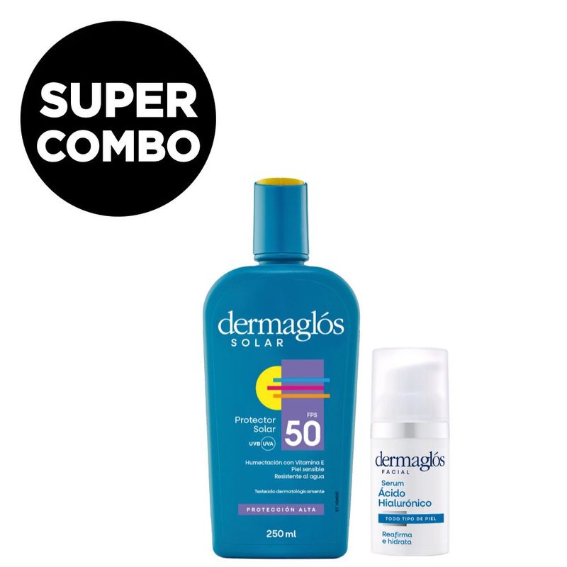 combo-dermaglos-protector-solar-fps-50-x-250-ml-serum-doble-acido-hialuronico-x-30-ml