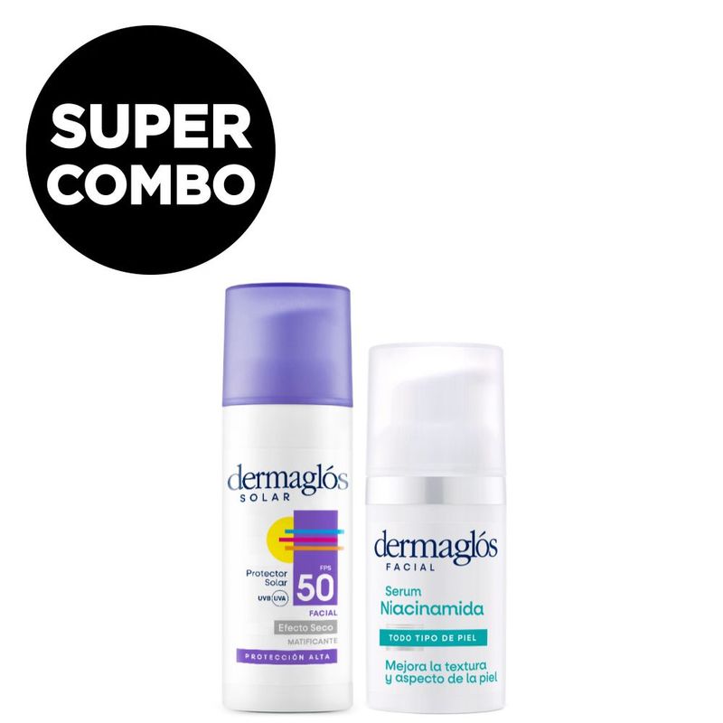 combo-dermaglos-protector-solar-facial-fps50-efecto-seco-x-50-g-serum-facial-niacinamida-x-30-ml