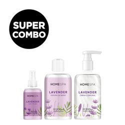 Combo Home SPA Lavender Body Splash x 60 ml + Crema Corporal x 200 ml + Espuma de Baño x 200 ml