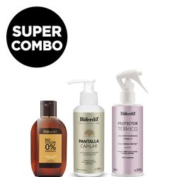 Combo Biferdil Champú Sellador del Color Quinoa x 400 ml + Tratamiento Protector Térmico x 250 ml + Pantalla Capilar x 155 ml