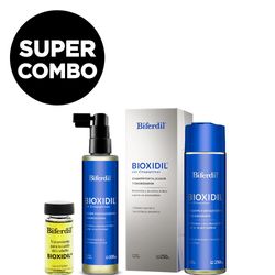 Combo Biferdil Control Caída Loción Bioxidil x 100 ml + Ampolla Capilar con Bioxidil x 10 ml + Shampoo Fortalecedor y Engrosador x 250 ml