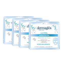 Combo Máscara de Tela Dermaglós Ultra Hidratación x 15 ml x 4 un