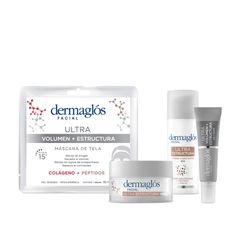 Combo Facial Dermaglós Ultra Estructura Crema de Noche + Crema de Día + Crema Contorno de Ojos Ultra Volumen + Máscara Ultra Volumen