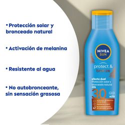 Bronceador y Protector Solar en Loción Nivea Sun Protect & Bronze Fps 30 x 200 ml