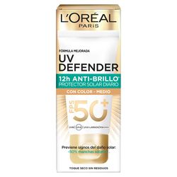 Protector Solar L'Oréal Paris Anti Brillo Tono Medio Fps 50 UV Defender x 40 g