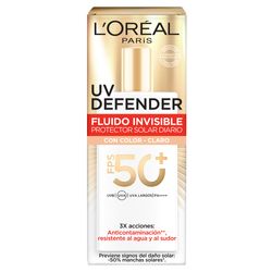 Protector Solar L'Oréal Paris UV Defender Fluido Tono Claro FPS50+ x 40 g