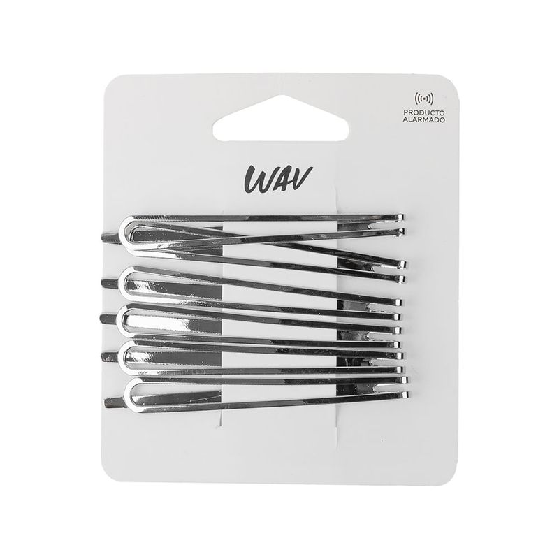 Hebillas Wav Diseño Pinza Metal Plateadas x 6 un-1761660177173